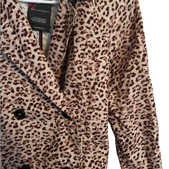 NWT n:Philanthropy Electric SEXY TRENCH COAT in Blossom Leopard Sz Small - Picture 3 of 7